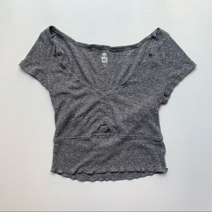 Pacsun Grey Crop Top with Cutout